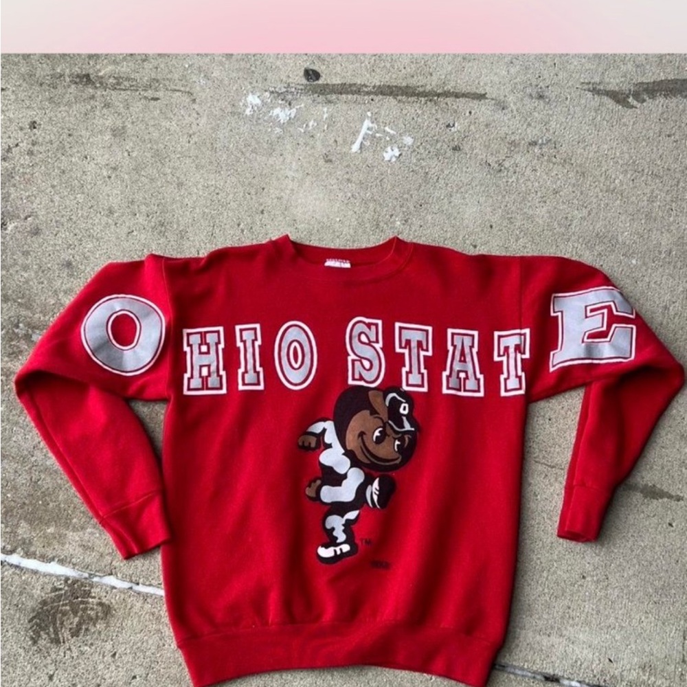 Vintage 90s Ohio State AOP Sweatshirt clean size Large